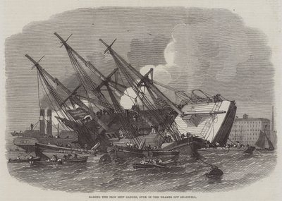At rejse Jernskibet Ganges, sunket i Themsen ud for Shadwell af Edwin Weedon